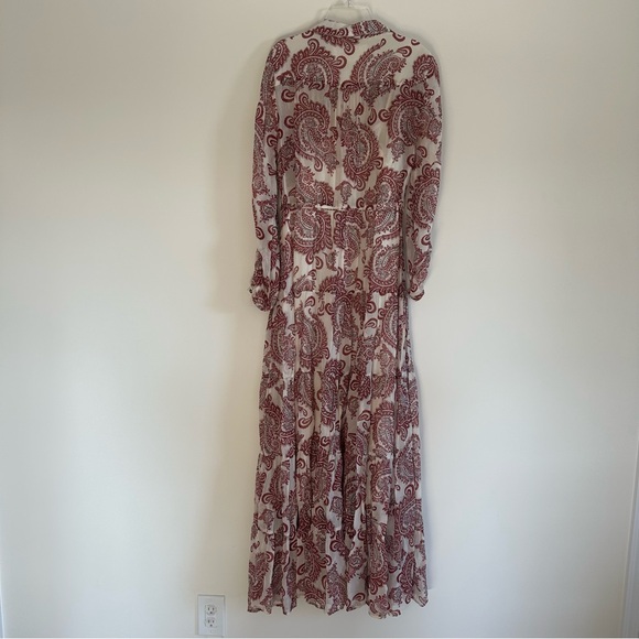 Anthropologie Aleah Allaire Paisley Printed Maxi Dress Cottagecore Lace boho - Picture 10 of 13